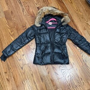 SAM NEW YORK COAT with thumb hole and fur trim hood